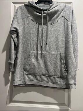 Active Life Soft Gray Cowl Neck Pullover Hoodie